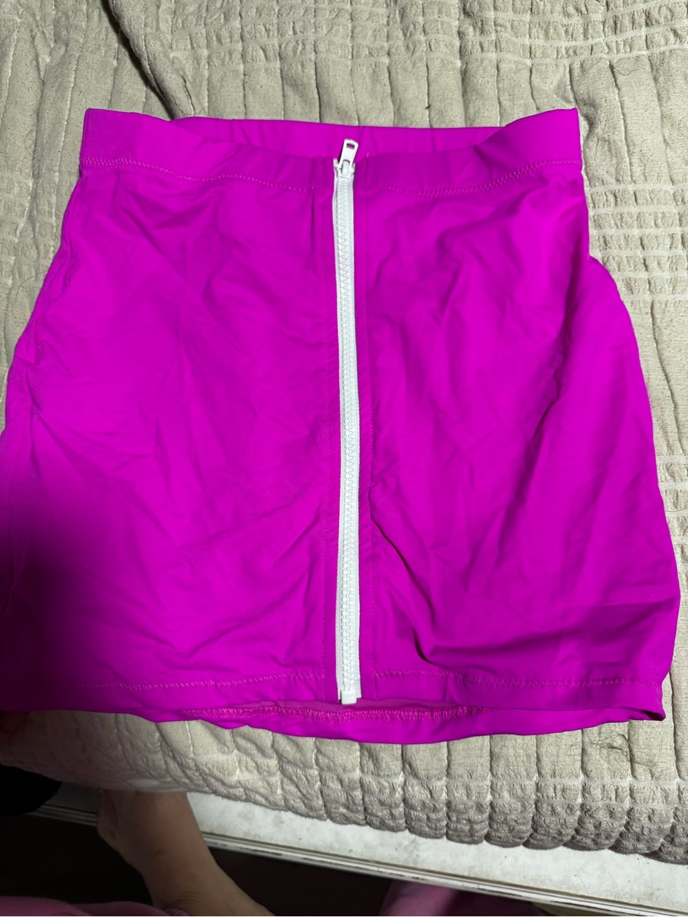 Skims Bright Magenta Zip-Front Skirt
